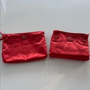 Coach Red Signature Satin Packable Totes NEW 👜